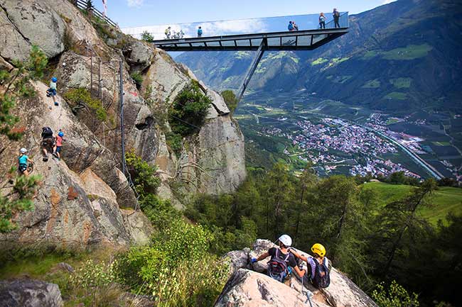 Aussichtsplattform und Klettersteig Unterstell in Naturns