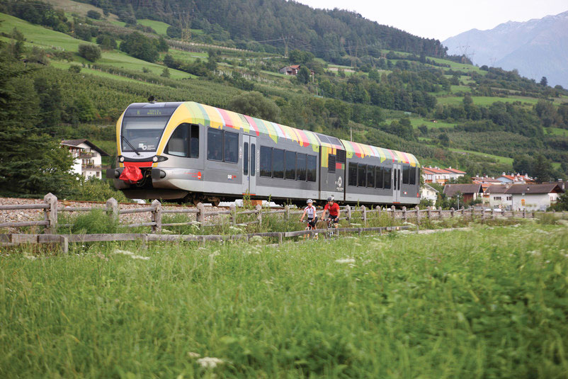La combinazione bici e treno in Val Venosta